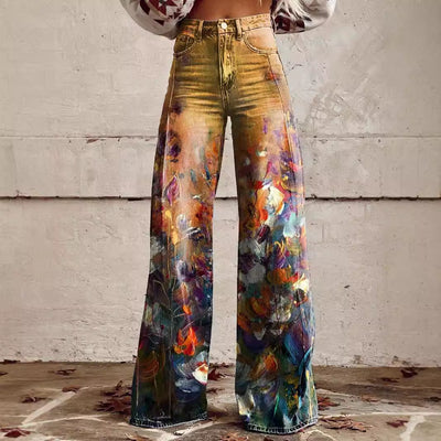 Lucy – Weit geschnittene Damenhose mit 3D-Digitaldruck