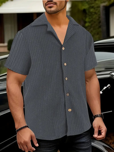 Declan - Lässiges Kurzarmhemd mit Knopfleiste für Herren
