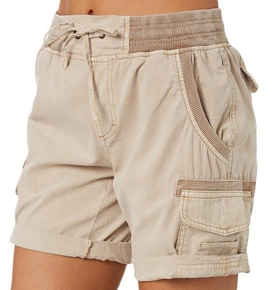 Damen Cargoshorts mit elastischem Bund – Bequeme Freizeithose, Casual Style, ideal für Sommer & Outdoor