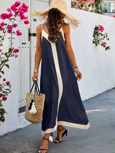 Marina - Langes lockeres Kleid mit Trägern