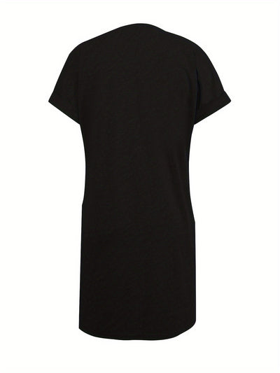 Luftiges Freizeitkleid mit Taschen – Kurzarm, Sommer & Frühling