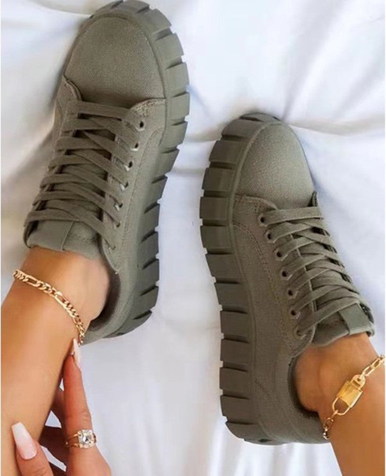 Anne – Damen Schnürschuhe mit dicker Sohle aus Canvas