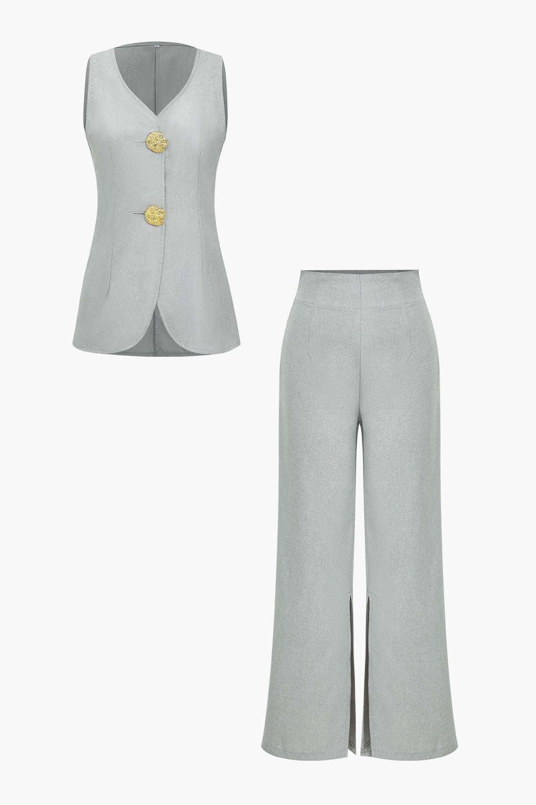 Jana | Elegantes Zweiteiler-Set mit Weste & Schlitzhose