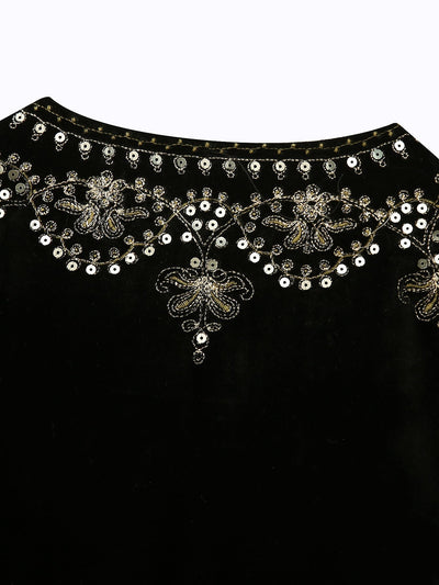 Jane – Retro Damenweste aus Samt mit Stickerei