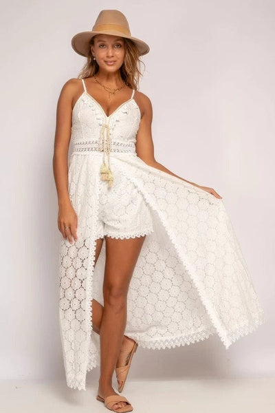 Nina™ Elegant Weißes Ibiza Kleid