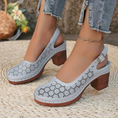 Hohe Absätze Bequeme Sommer Sandaletten mit Chunky Absatz