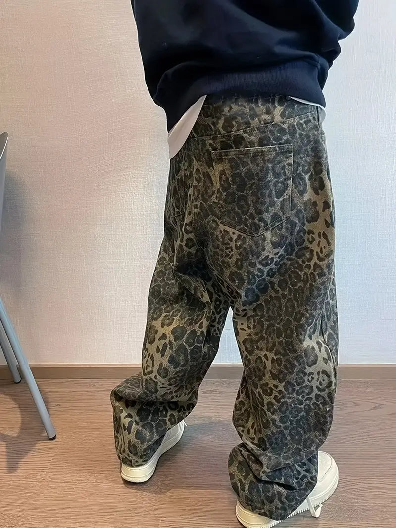Roger - Jeanshose mit Leopardenmuster für Herren
