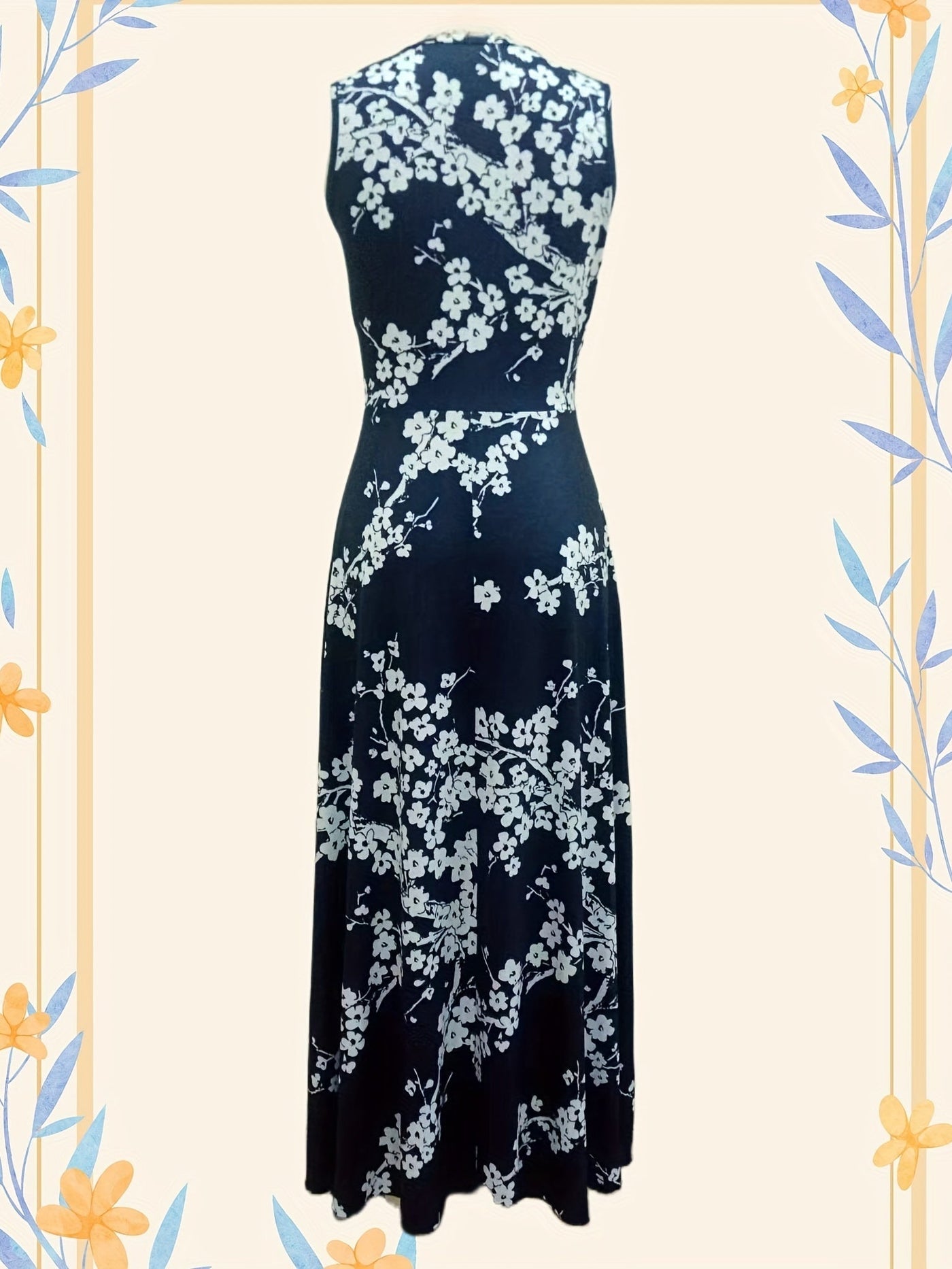 Weißes maxikleid mit blumenmuster - Emilia