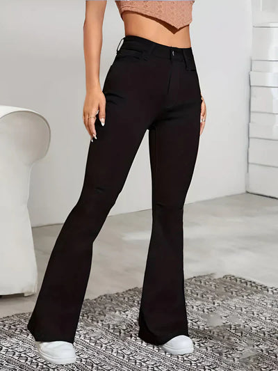 Camila – hoch taillierte flare-stretch-jeans mit schnurrbart