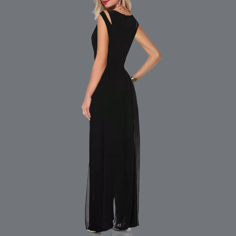 Lily – Damen-Milchseide Einfarbiger Jumpsuit