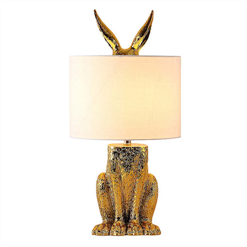 Goldene Kaninchen Tischlampe – Originelle Designer-Leuchte mit Schirm