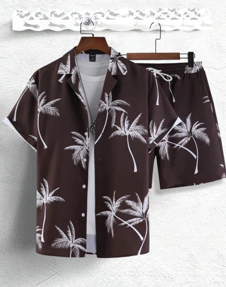 Hubert - Bedrucktes Hemd- und Shorts-Set für Herren