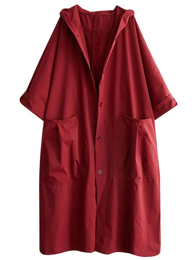 Damen Kapuzen Trenchcoat mit großen Taschen