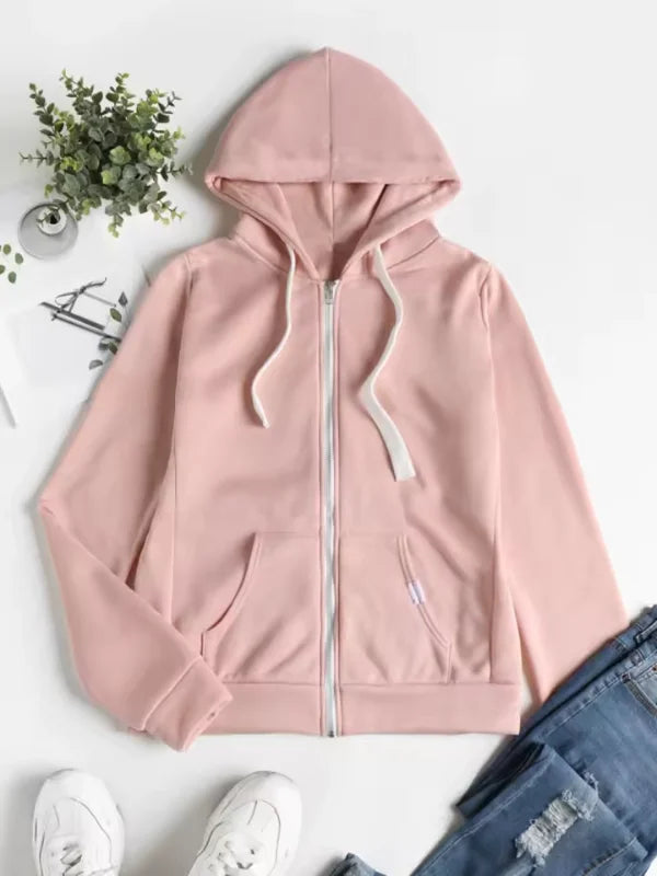 Damen Zip-Hoodie mit Kordelzug