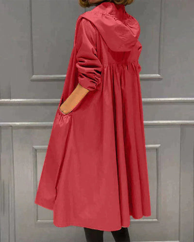 Damen Regenjacke mit Kapuze und Tunnelzug