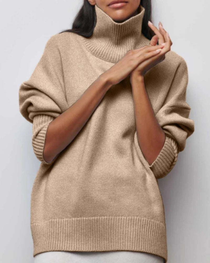 Damen Oversized Rollkragenpullover