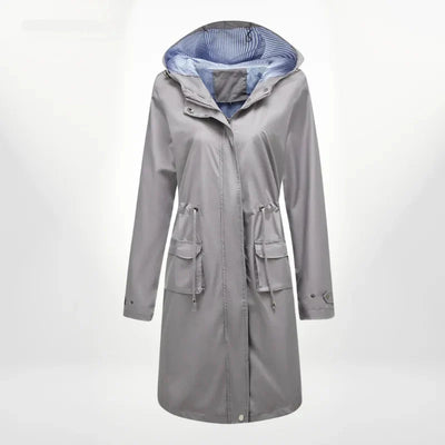 Damen Regenjacke mit Kapuze und wasserdichtem Stoff