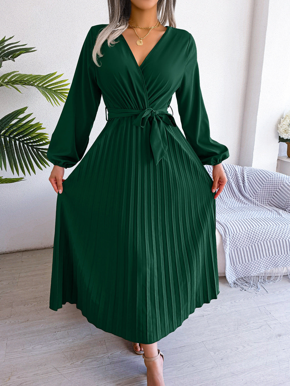 Melanie – Elegantes Maxikleid mit Falten
