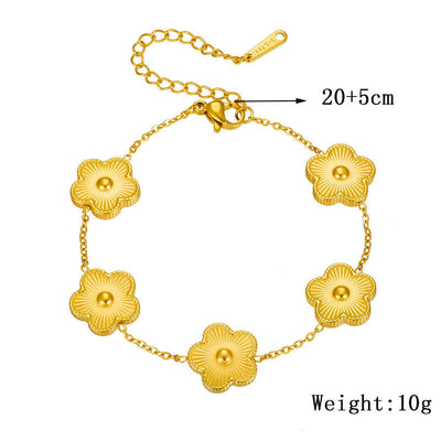 Katie – Goldbeschichtetes Blumenarmband aus Ketten