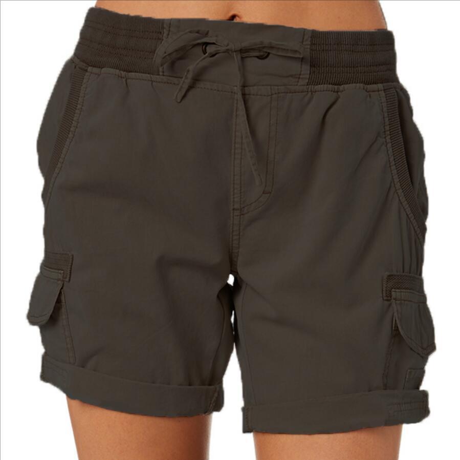 Damen Cargoshorts mit elastischem Bund – Bequeme Freizeithose, Casual Style, ideal für Sommer & Outdoor