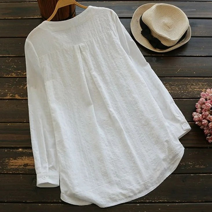 Damenbluse mit Blumenmuster und langen Ärmeln für den Sommer