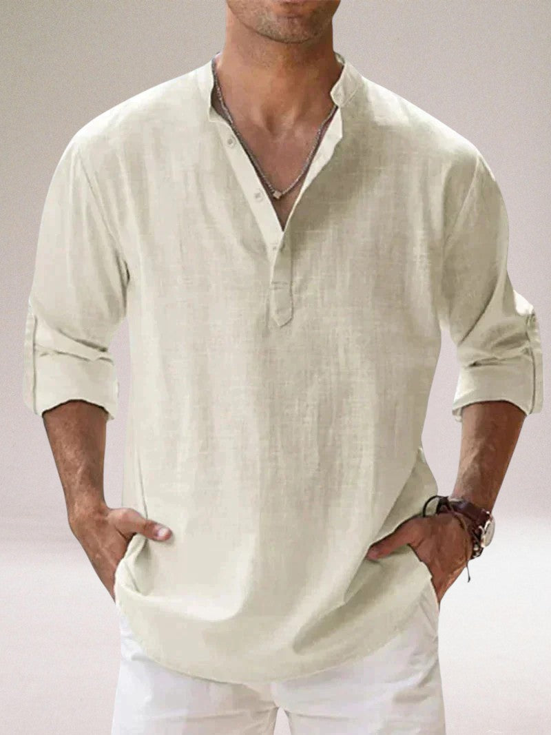 Oronzo™ | Elegantes Leinenhemd mit Knöpfen