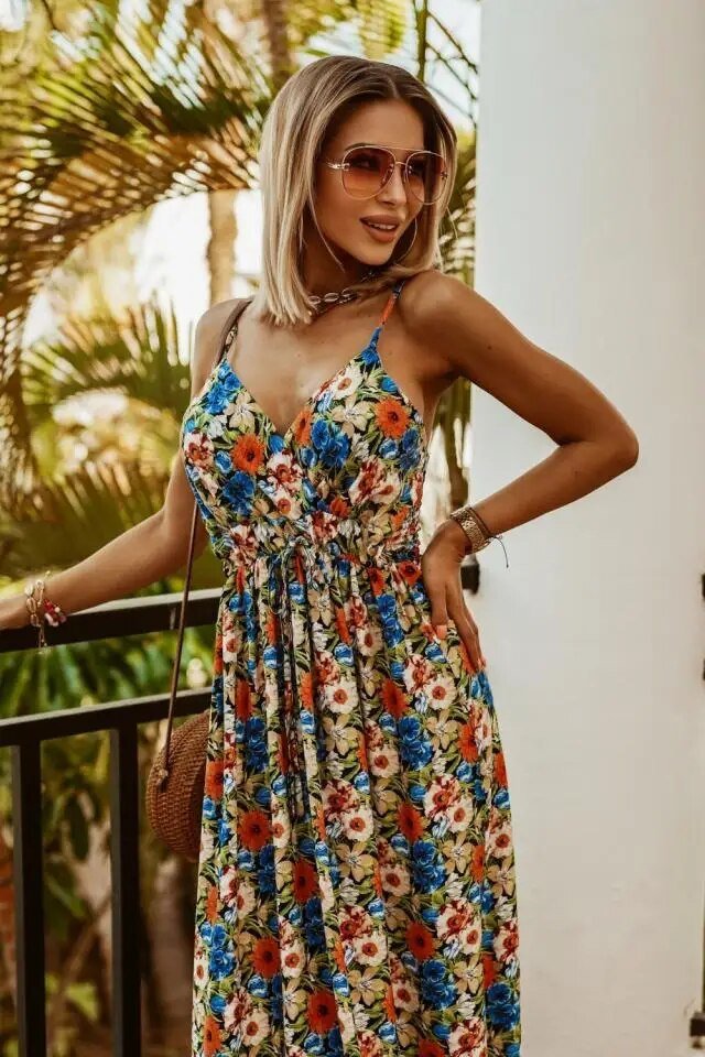 Boho Maxikleid mit Blumenmuster für den Sommer – Yara