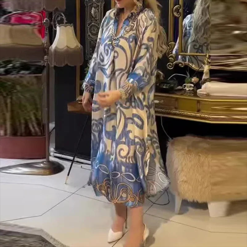 Olivia - Vintage Slit Maxi Dress