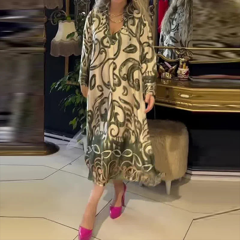 Olivia - Vintage Slit Maxi Dress