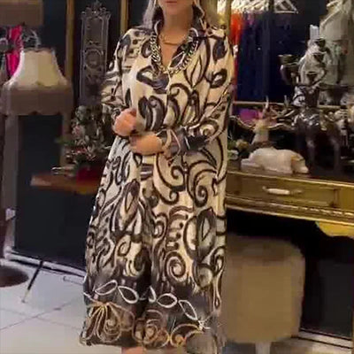 Olivia - Vintage Slit Maxi Dress