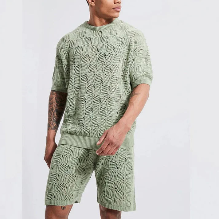 Quentin - Herren-Set aus Rundhalshemd und Shorts