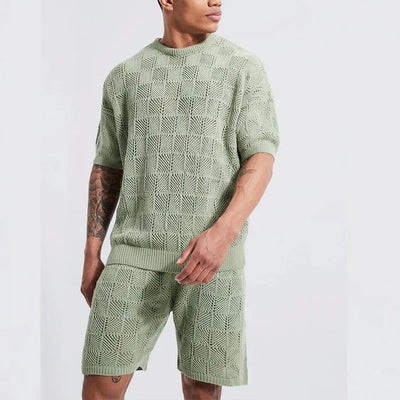 Quentin - Herren-Set aus Rundhalshemd und Shorts