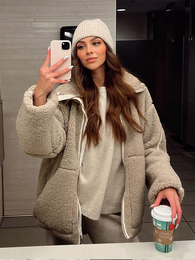 Milayna : Warme und modische Sherpa-Jacke
