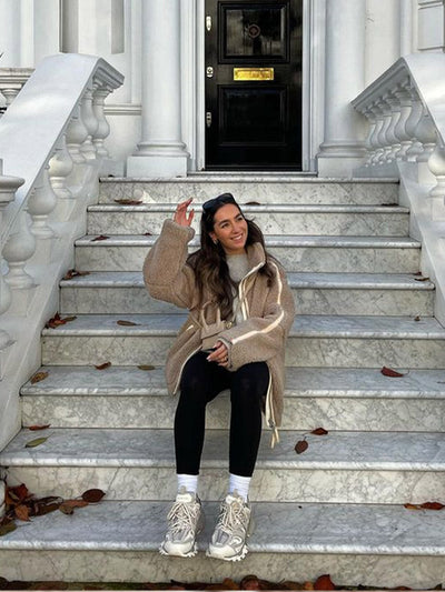 Milayna : Warme und modische Sherpa-Jacke