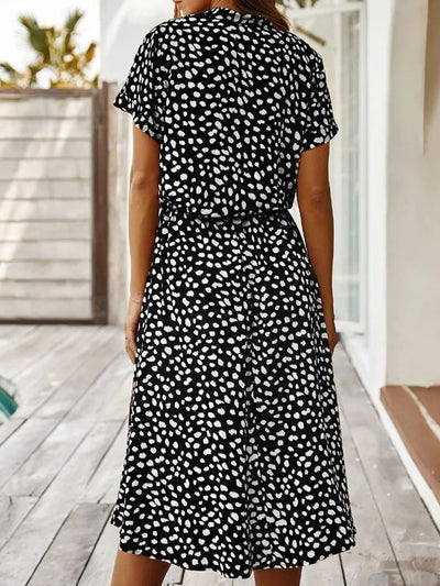 Lorvanna – Bequemer Sommerkleid mit stilvollem Print und kurzen Ärmeln
