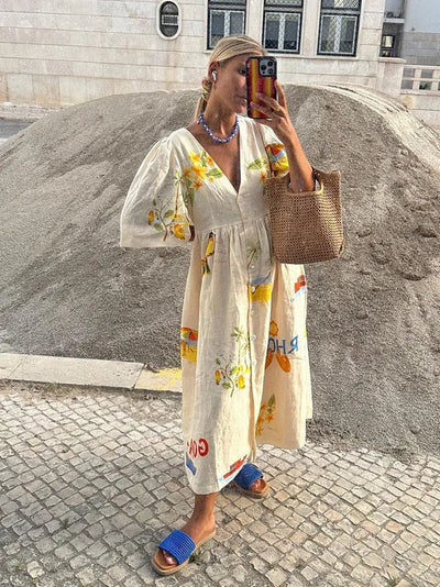 Xara - Stilvolles Leinen-Midikleid