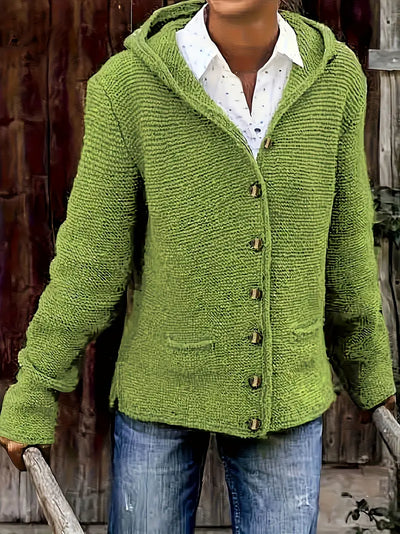 Bressan – Elegante Strickjacke Mit Langen Ärmeln Und Kapuze