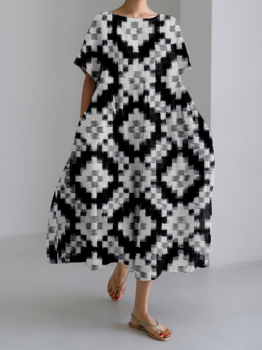 Sophie – Elegantes Damenkleid mit geometrischem Muster