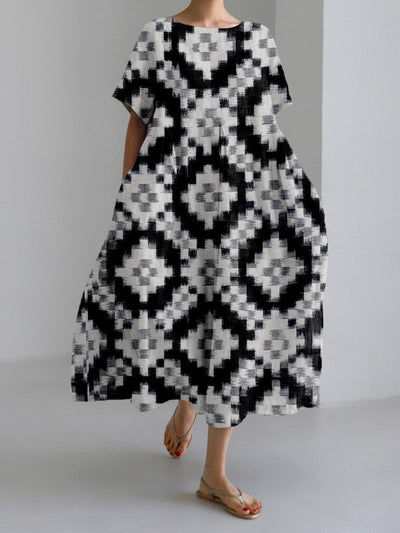 Sophie – Elegantes Damenkleid mit geometrischem Muster