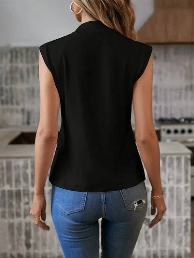 Isabella - weiße elegante ärmellose bluse