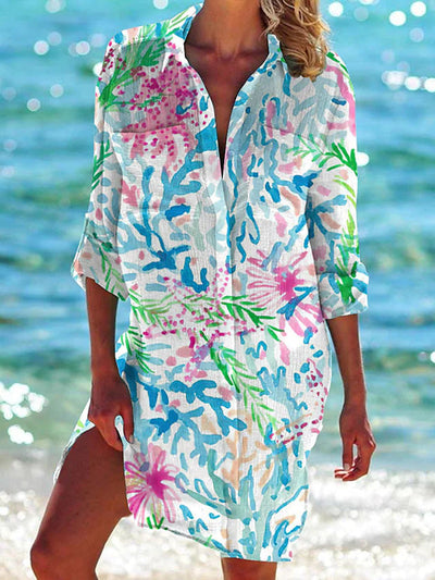 Damen Strand Tunika Leichtes Sommer Cover-Up – Lässiges Strandkleid für Urlaub & Freizeit