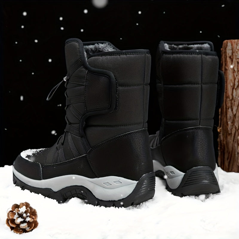 Winterschuhe Herren | High Cut Stiefel Mit Klettverschluss Und Kordelzug