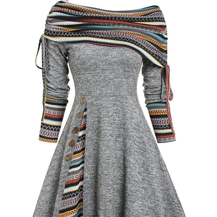 Audrey – Damenkleid mit großer Taille und asymmetrischem Schnitt