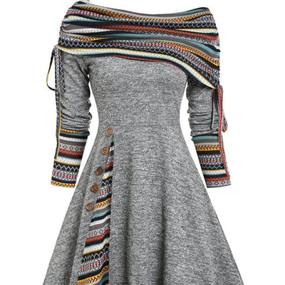 Audrey – Damenkleid mit großer Taille und asymmetrischem Schnitt