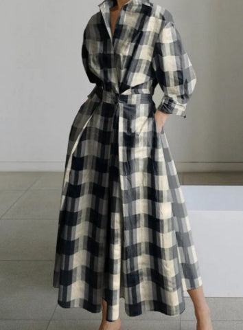 Sharon – Damen Maxikleid mit Polka-Dot-Design