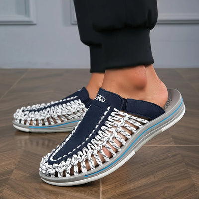 Albert - Handgefertigte gewebte Hausschuhe für Männer