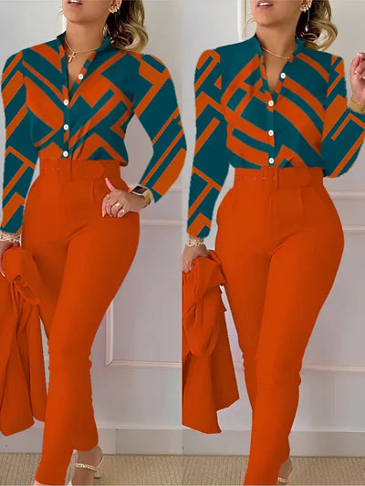 Aranka – oberteil mit v-ausschnitt und hose mit hoher taille