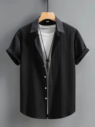 Clarence - Klassisches kurzärmeliges Hemd mit Knopfleiste für Männer