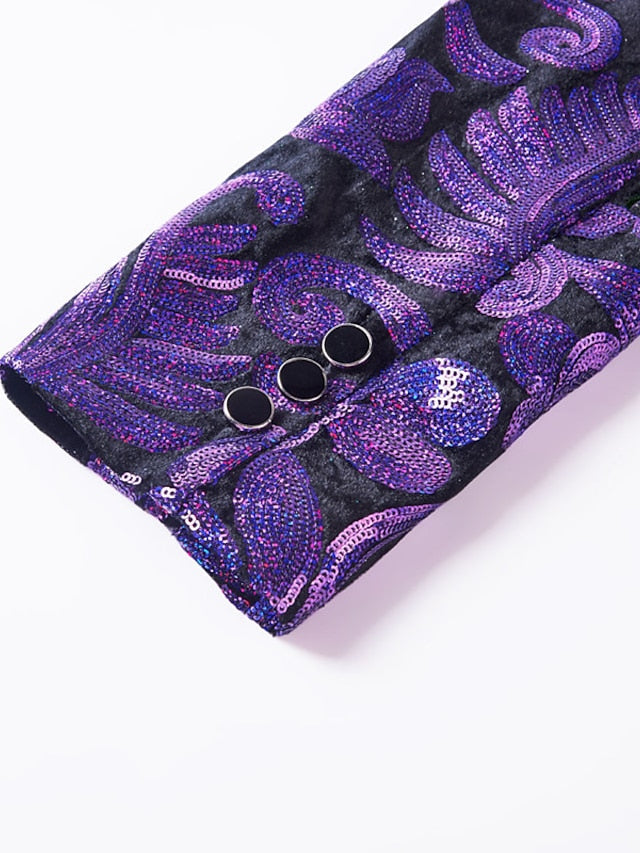 Herren Retro Anzug 2 Teilig Mit Pailletten | Slim Fit