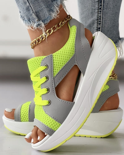 Damen Sommer Sandalen mit Plateausohle